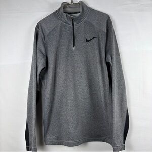 Nike Therma‑Fit 1/4 Zip Pullover Men’s Medium Gray Black Athletic Training Top